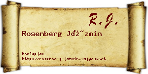 Rosenberg Jázmin névjegykártya